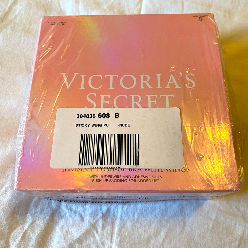 Victoria’s Secret Invisible Push Up Bra Cup B Backless Sticky Bra NEVER OPENED
